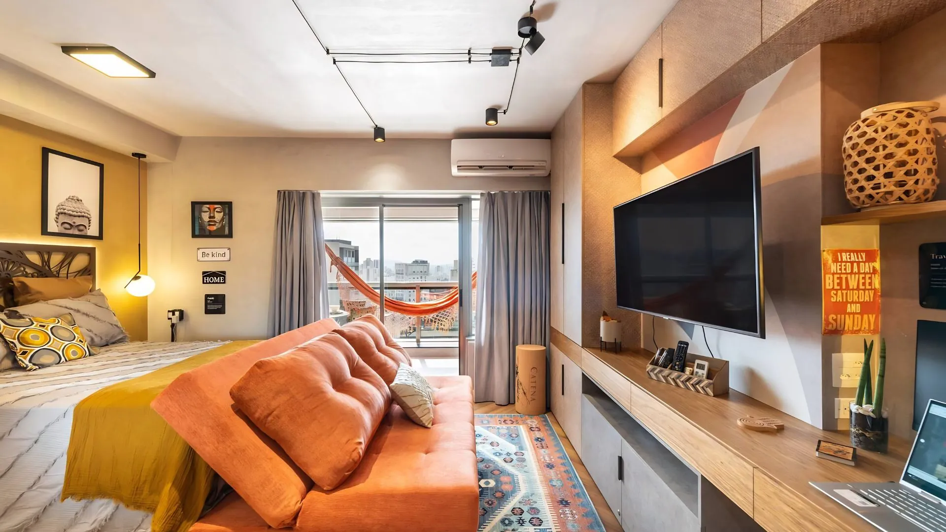 Sala de estar do Apartamento Setin na República, São Paulo